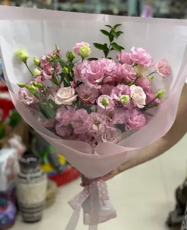 Букет из розовых эустом Розовые грезы