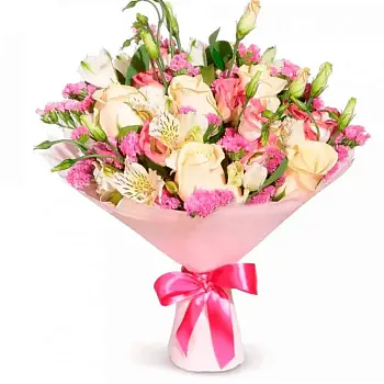 Букет из роз и альстромерий Летний шик