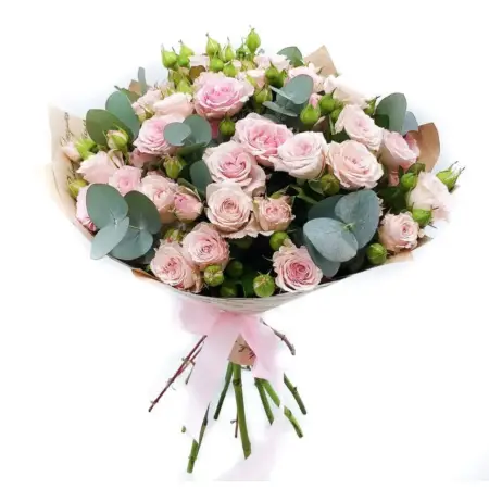 Букет из кустовых роз Клубничный день