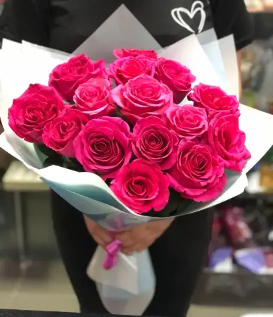 Букет из розовых роз Розовый Флейм