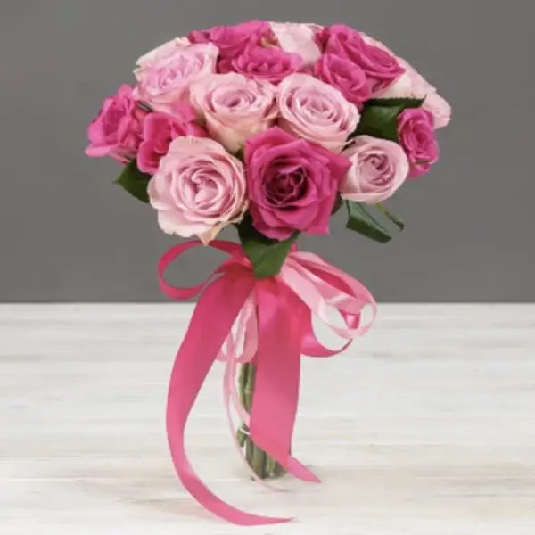 Букет из розовых и сиреневых роз Букет невесты 1