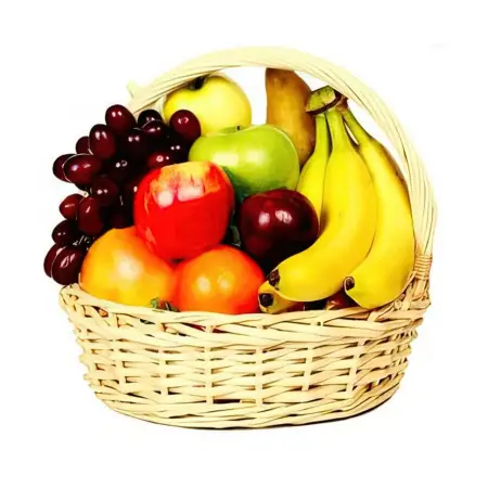 Фруктовая  корзина № 8 из бананов и яблок и винограда