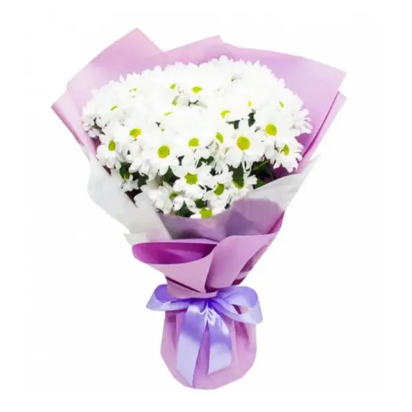 Букет белых хризантем Танец ромашек