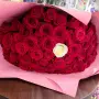 Букет красных и белой розы Моя единственная
