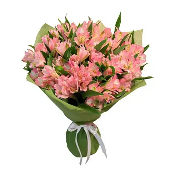 Букет розовых альстромерий Коралловый риф