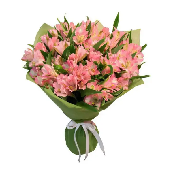 Букет розовых альстромерий Коралловый риф