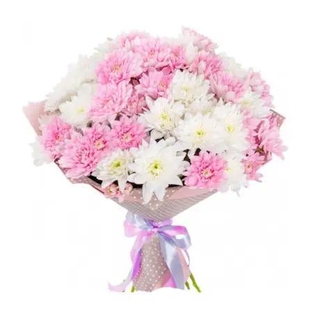 Букет из  кустовых хризантем Сладкая вата