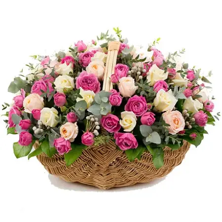 Корзина из кустовых роз Утренняя свежесть
