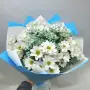 Букет из белых хризнтем и гипсофилы Для принцессы